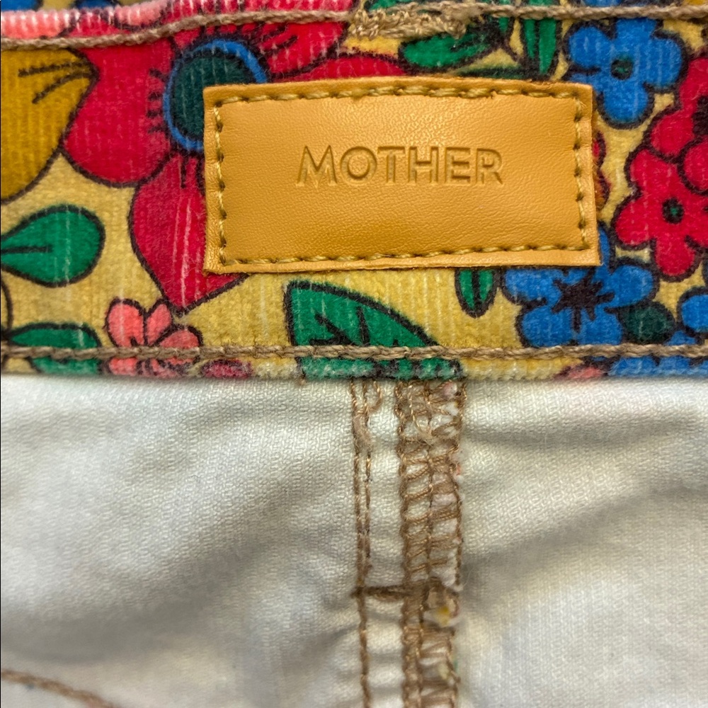 MOTHER Floral Straight Leg Jeans in Pink, Blue and Yellow - Picture 4 of 5
